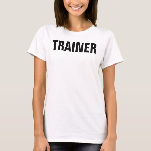 Womens Team Trainer Coach Black White Template T_Shirt