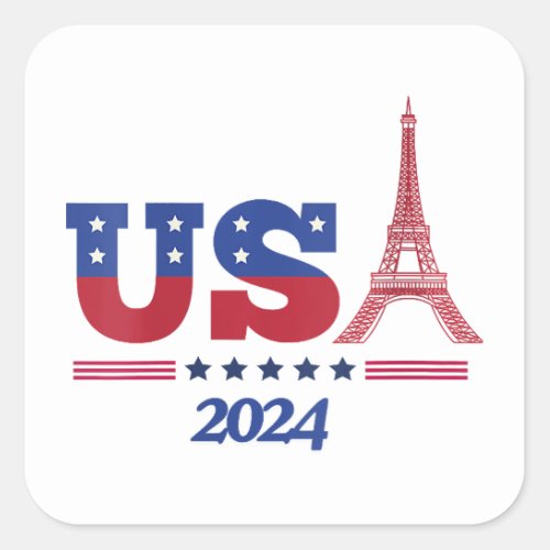 Womens Team USA 2024  Paris Sport Games Square Sticker