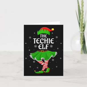 Womens Techie Elf Christmas Family Girls Women Elf Card