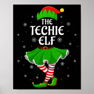 Womens Techie Elf Christmas Family Girls Women Elf Poster