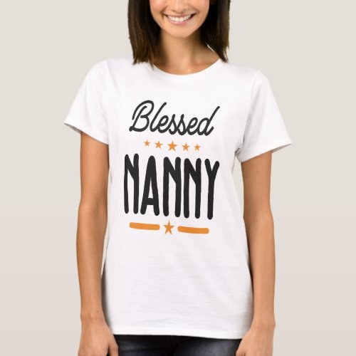 Womens Tee Blessed Nanny Grandma Gift