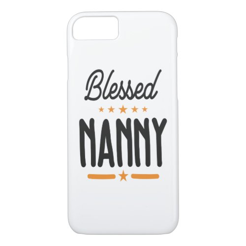 Womens Tee Blessed Nanny Grandma Gift iPhone 87 Case