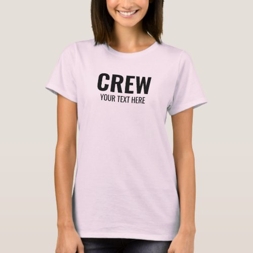 Womens Tee Shirts Staff Crew Member Pale Pink