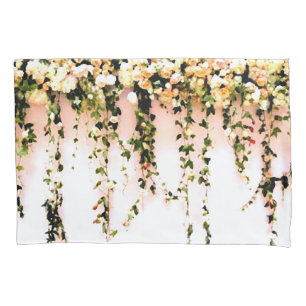 Women's Teen Girls Bohemian Peach Rose Floral Pillowcase