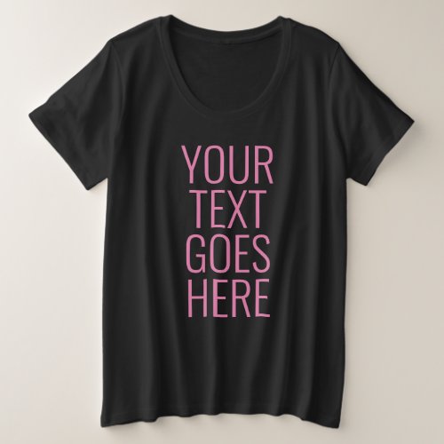 Womens Template Pink Black Large Big Plus Size Plus Size T_Shirt
