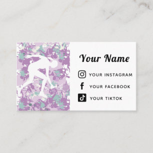 Women's Tennis Coach Player Follow on Social Media Business Card