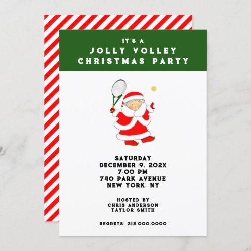 Womens Tennis Holiday Party Invitation