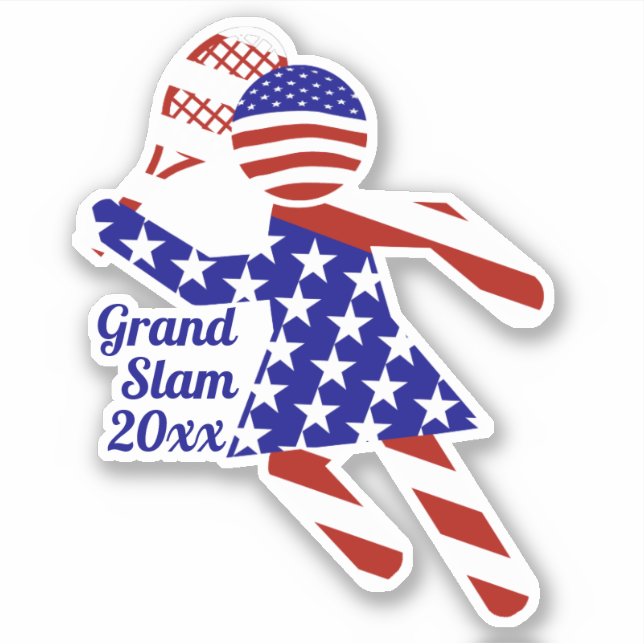 Women's Tennis USA Patriotic  Sticker (Front)