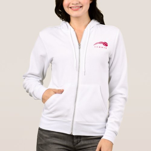 Womens tennis wear  White zipped hoodie