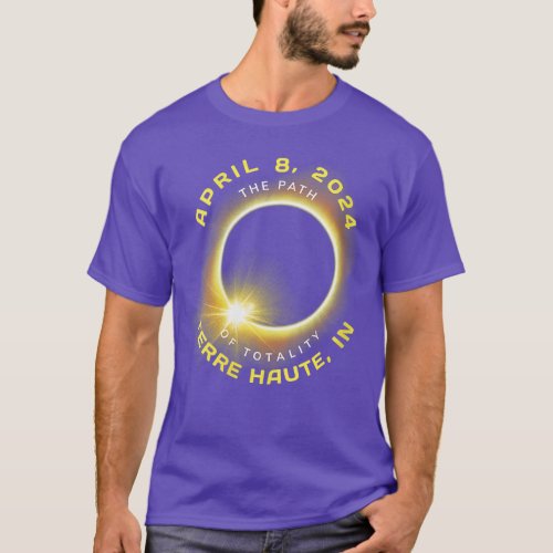 Womens Terre Haute Indiana Solar Eclipse Totality  T_Shirt
