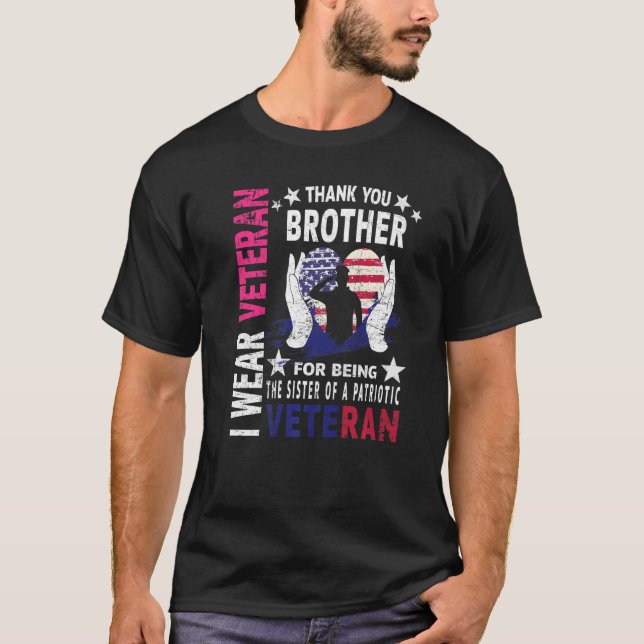 Womens Thank You Brother Veterans Day American Fla T-Shirt (Front)