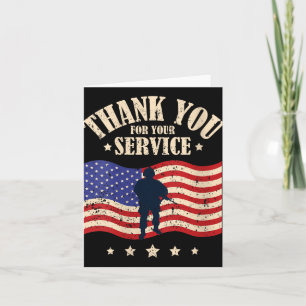 Womens Thank You For Your Service, Veteran V-neck Card