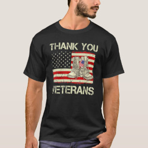 Womens Thank You Veterans Combat Boots Veteran Day T-Shirt