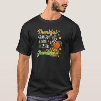 Womens Thankful Grateful Blessed Grandma Autumn Fa T-Shirt