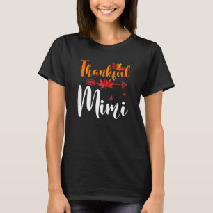 Womens Thankful Mimi Cute Thanksgiving Matching Fa T-Shirt