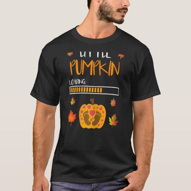 Womens Thanksgiving Pregnancy Announcement Little  T-Shirt (Front)