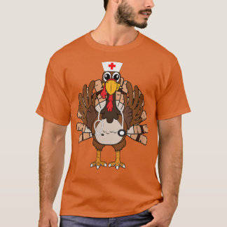 Womens Thanksgiving Scrub Tops Women Turkey Nurse 