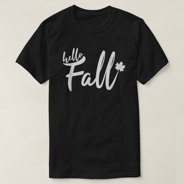 Womens Thanksgiving Woman Hello Fall Leave Autumn  T-Shirt (Design Front)