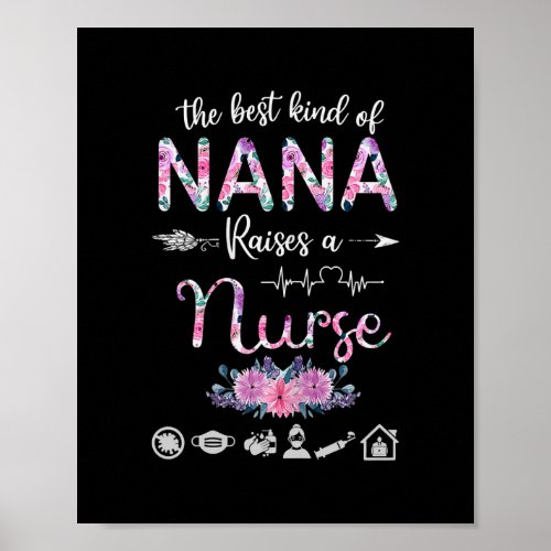 Womens The Best Kind Of Mom Nana Raises Nurse Poster