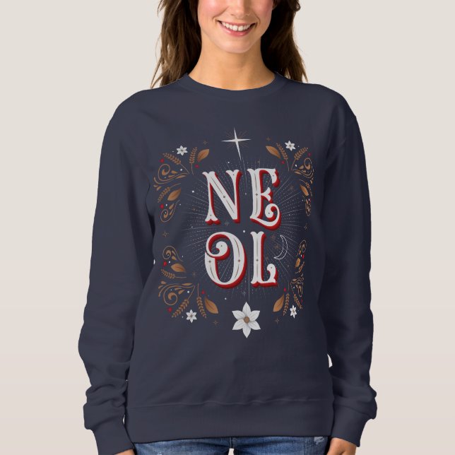 Women's The First Noel Christmas Blue Sweatshirt (Front)