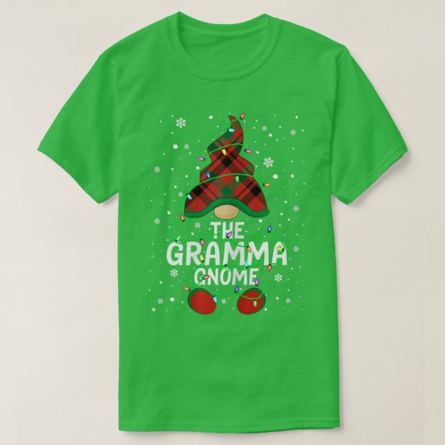 Womens The Gramma Gnome Family Matching Group Chri T-Shirt (Design Front)