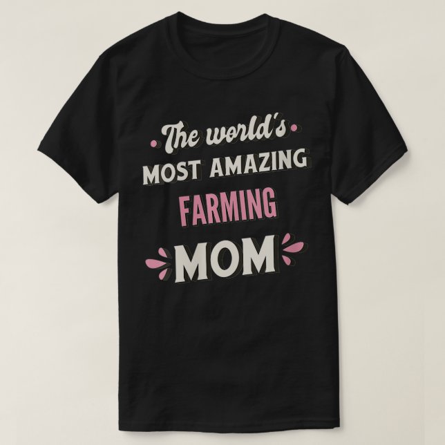 Womens The World's Most Amazing Farming Mom VNeck  T-Shirt (Design Front)