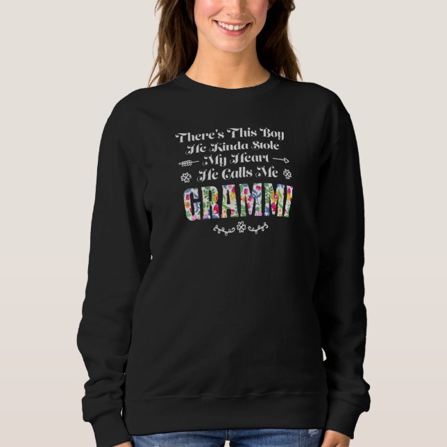 Womens there's boy he kinda stole heart he calls m sweatshirt (Front)