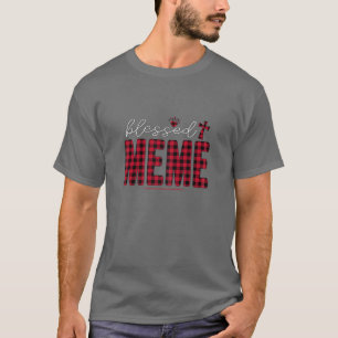 Womens This Bless Meme Christmas Leopard Plaid God T-Shirt