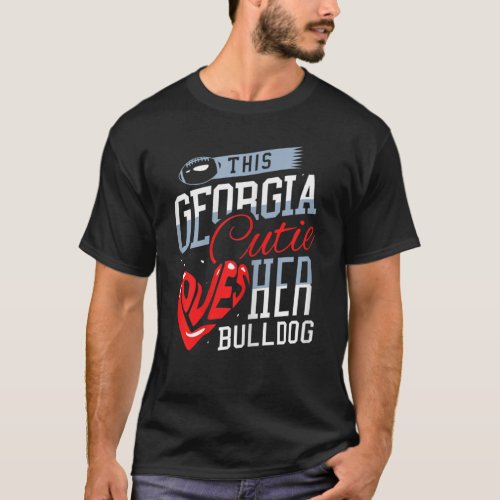 Womens This Georgia Cutie Loves Her Bulldog T_Shir T_Shirt