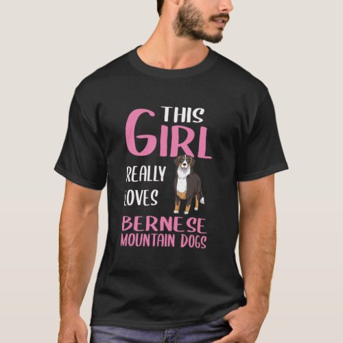 Womens This Girl Really Loves Bernese Mountain Dog T_Shirt