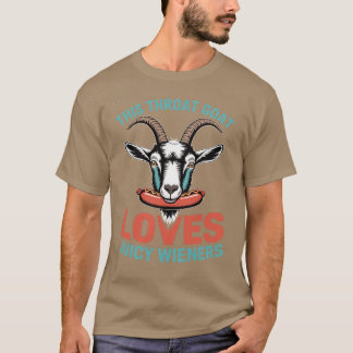 Womens This Goat Loves Wieners Inappropriate Humor T-Shirt