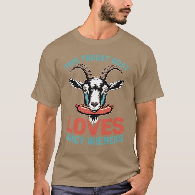 Womens This Goat Loves Wieners Inappropriate Humor T-Shirt (Front)