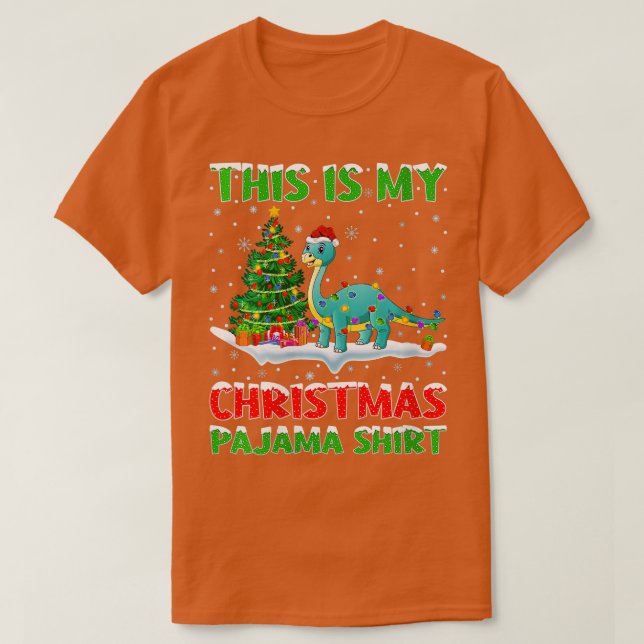 Womens This Is My Christmas Pajama  Brontosaurus C T-Shirt (Design Front)