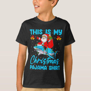 Womens This Is My Christmas Pajamas Funny Santa Ri T-Shirt