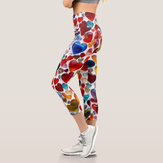 Women's three-quarter length leggings with a color