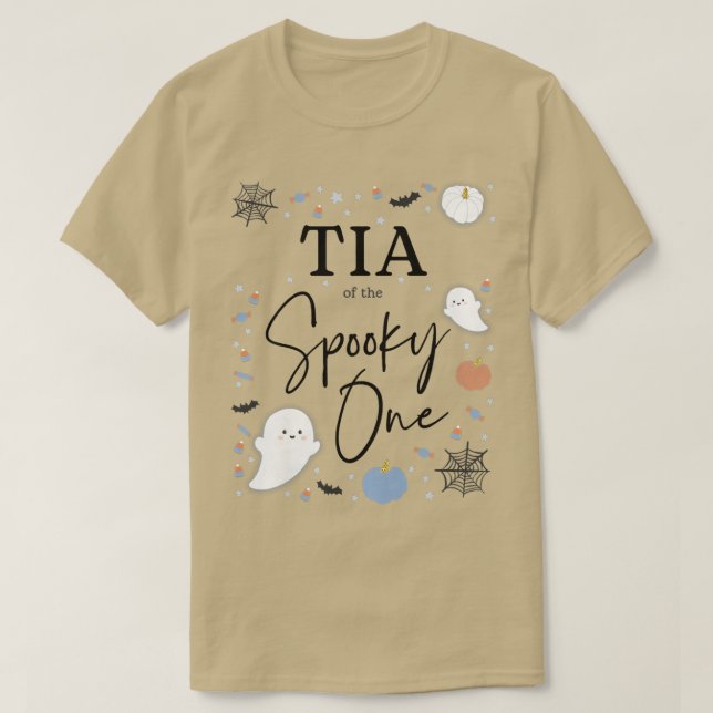 Womens Tia of the Spooky One First Birthday Blue B T-Shirt (Design Front)
