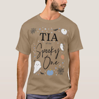 Womens Tia of the Spooky One First Birthday Blue B T-Shirt