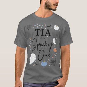 Womens Tia of the Spooky One First Birthday Blue B T-Shirt