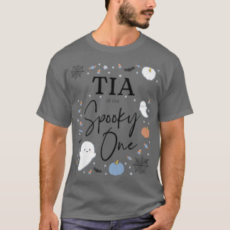 Womens Tia of the Spooky One First Birthday Blue B T-Shirt