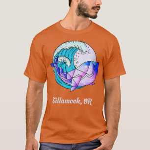 Womens Tillamook OR Japanese Paint Geometric Orca  T-Shirt