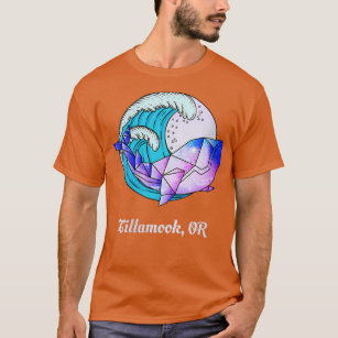Womens Tillamook OR Japanese Paint Geometric Orca  T-Shirt