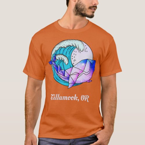 Womens Tillamook OR Japanese Paint Geometric Orca  T_Shirt