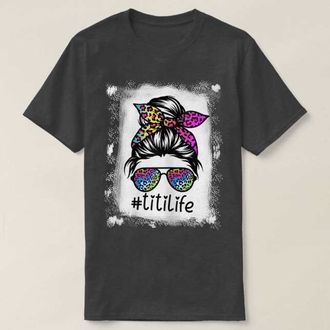 Womens Titi Life Bleached TitiLife Tie Dye Leopard T-Shirt (Design Front)