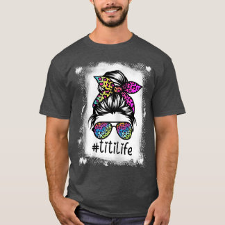 Womens Titi Life Bleached TitiLife Tie Dye Leopard T-Shirt