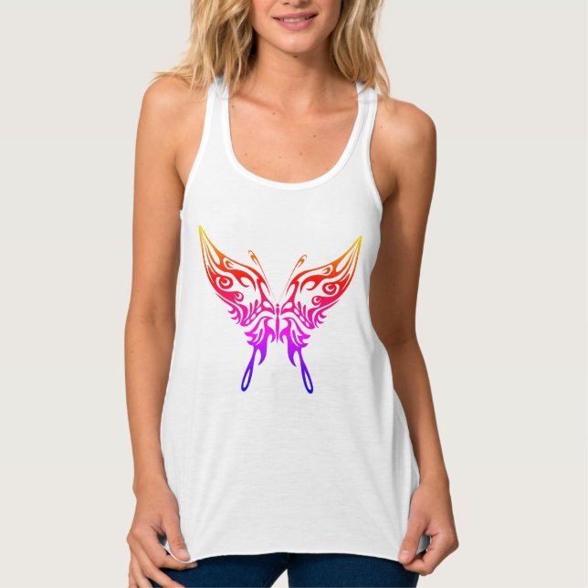 Women's Top, 'Butterfly Aura' design Tank Top (Front)