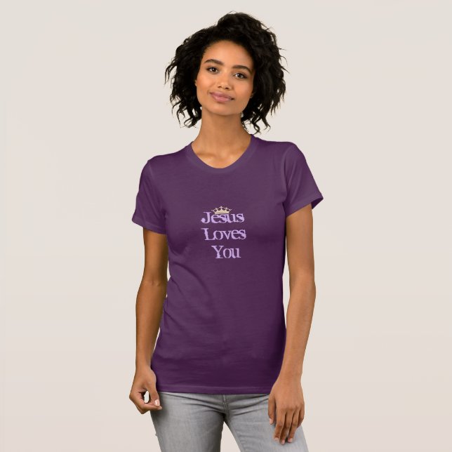 Women's Top T-Shirt-Jesus Loves You (Front Full)