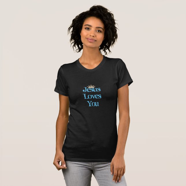 Women's Top T-Shirt-Jesus Loves You (Front Full)