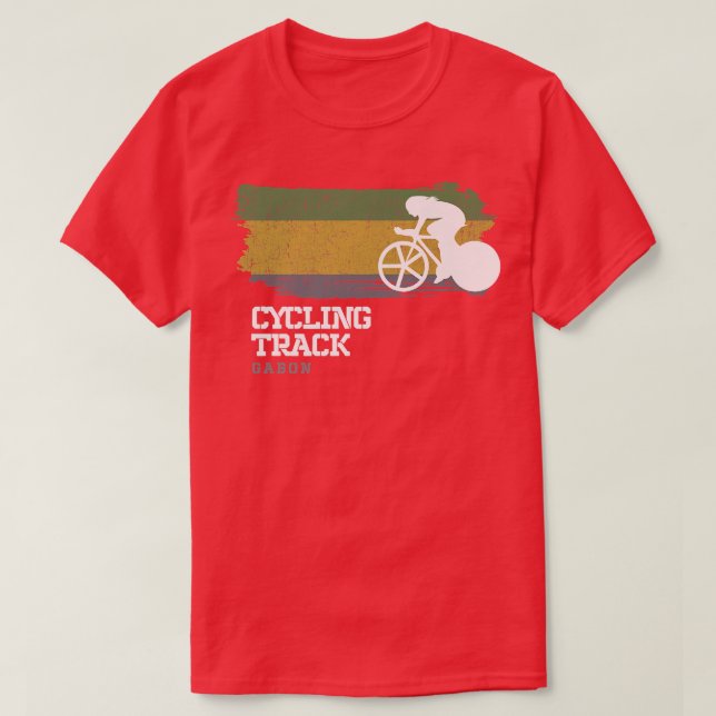 Womens Track Cycling Gabon Road Bike Speed Cyclist T-Shirt (Design Front)