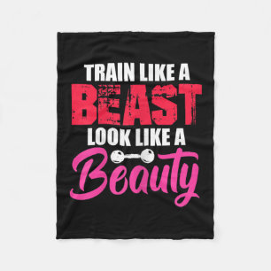 Womens Train Like A Look Like A Beauty Gym Workout Fleece Blanket