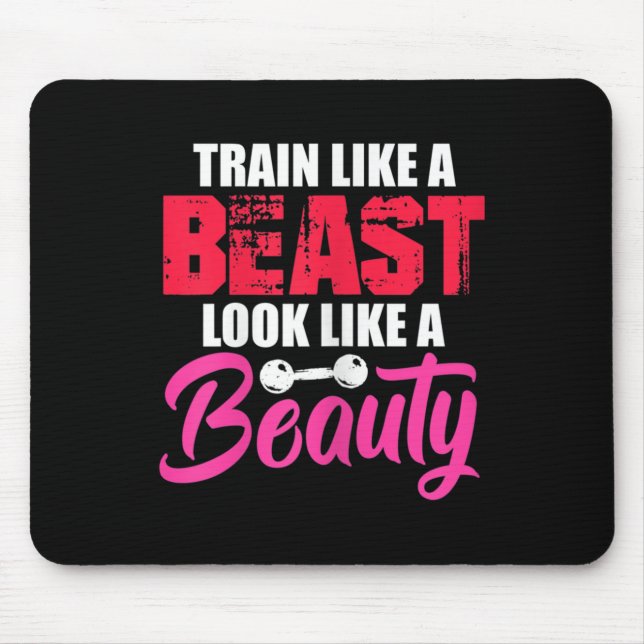 Womens Train Like A Look Like A Beauty Gym Workout Mouse Pad (Front)